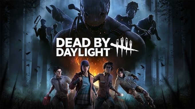 Key art for the video game Dead by Daylight by Behavior Interactive. In it, several playable Survivor and Killer characters are displayed above and below the game's logo.