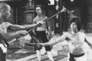 Gordon Liu, Lee Hoi-Sang and Lau Kar Leung on the set of The 36th Chamber Of Shaolin - image via HKMDB