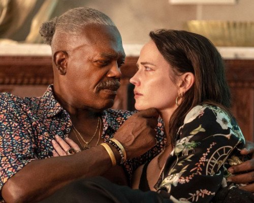 Samuel L. Jackson and Eva Green in "Just Play Dead" (Photo by Rico Torres)